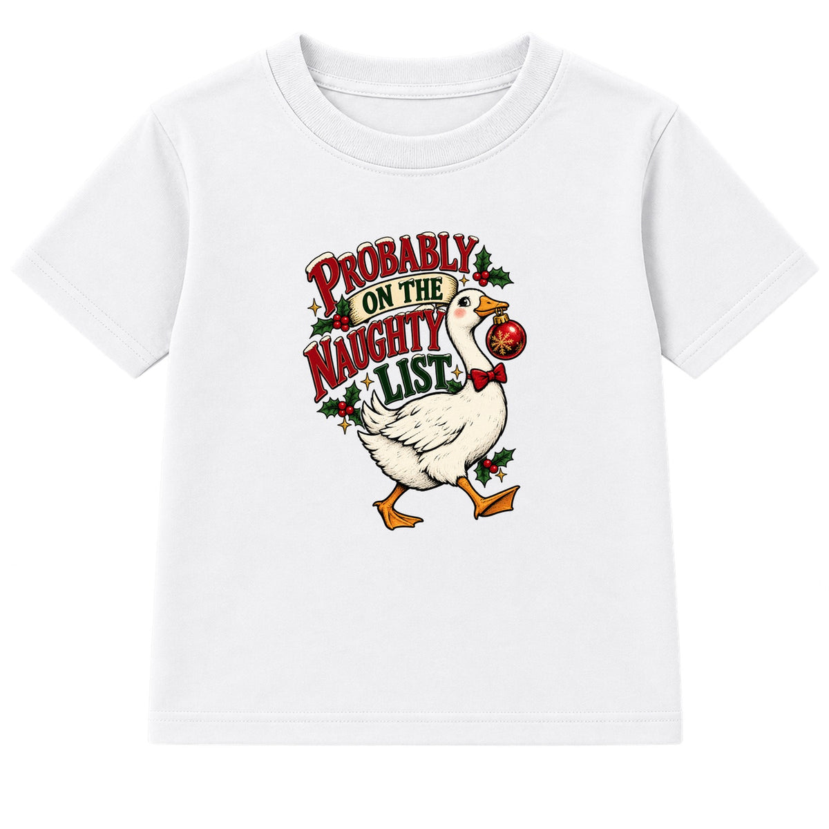 Probably On The Naughty List adult Christmas t-shirt - White