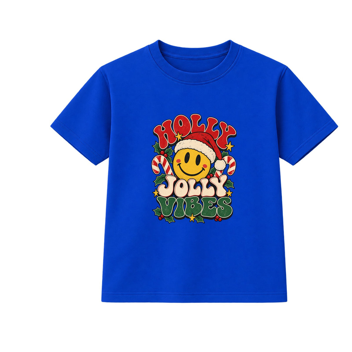 Holly Jolly Vibes adult Christmas t-shirt - Blue