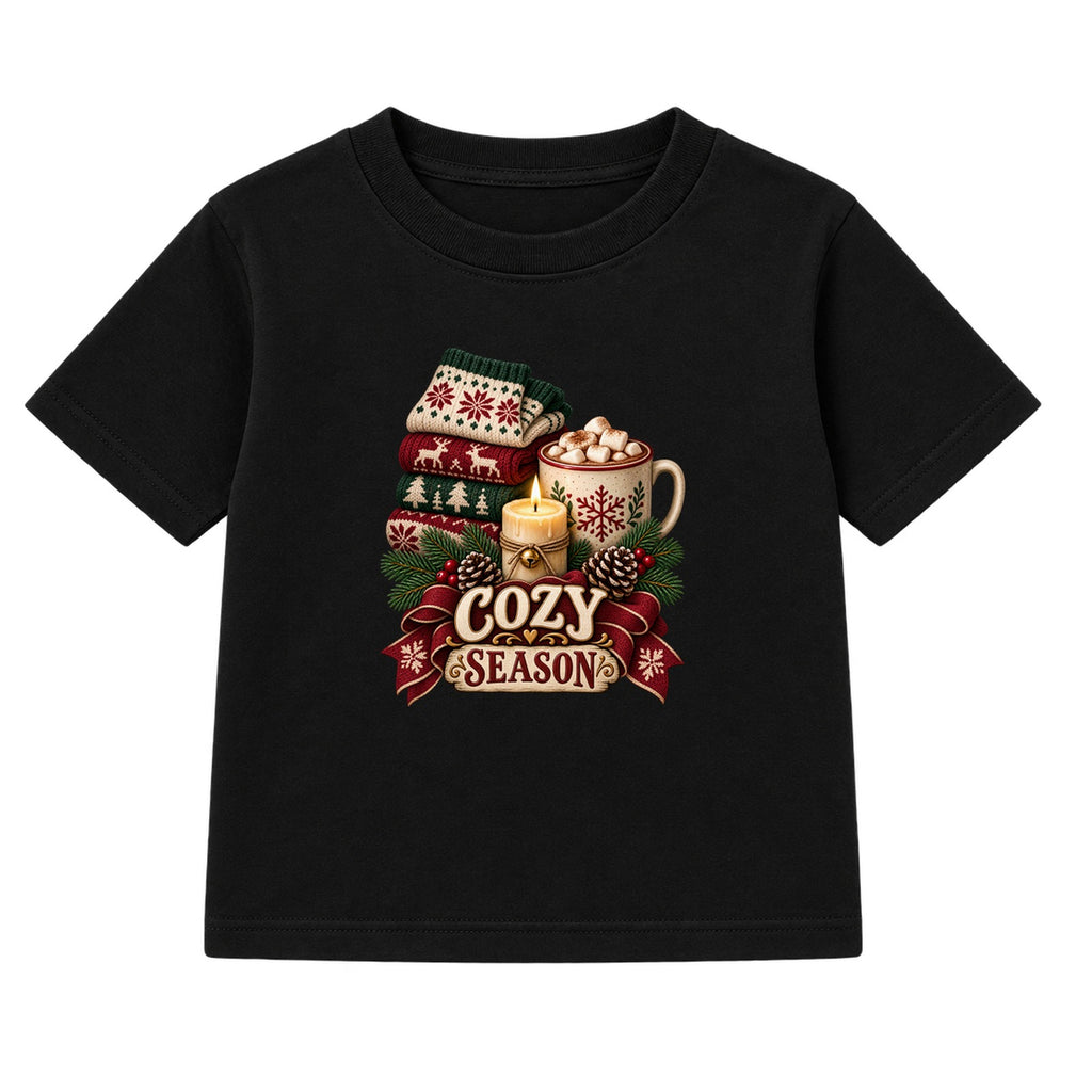 Cozy Season adult Christmas t-shirt - Black