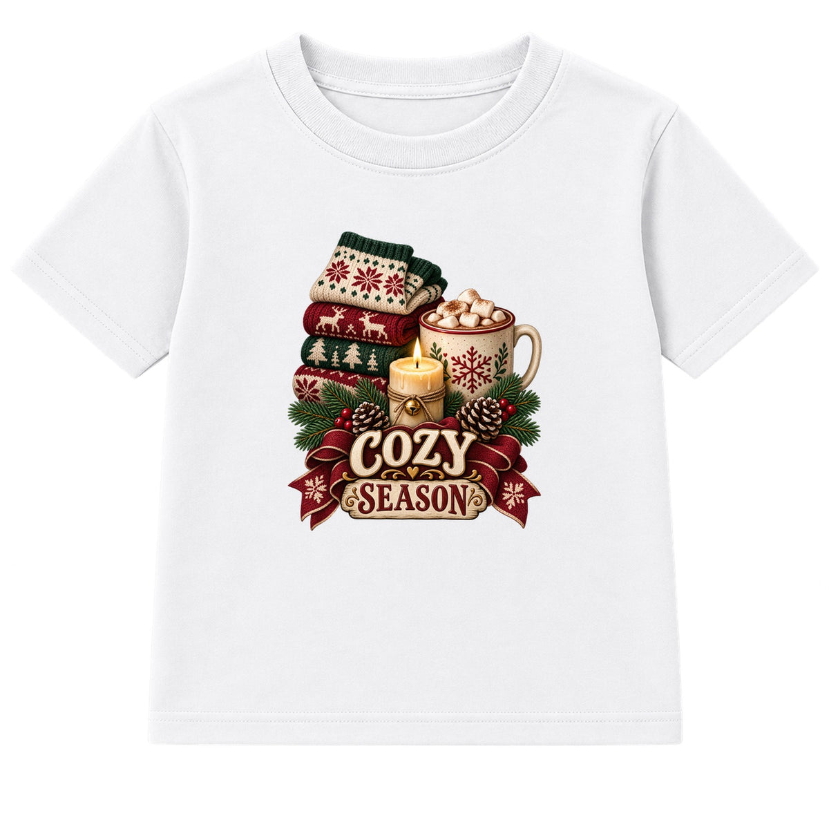 Cozy Season adult Christmas t-shirt - White