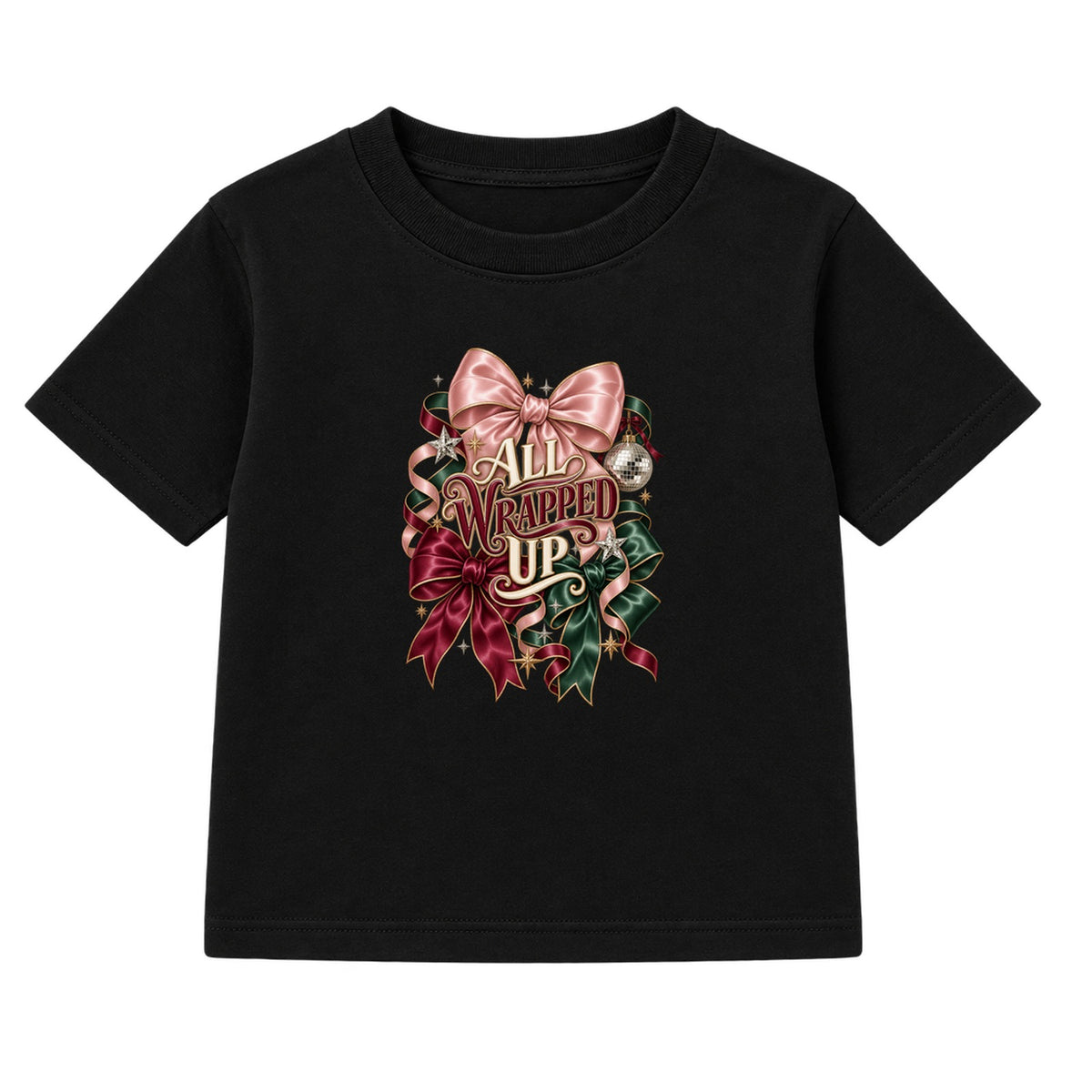 All Wrapped Up adult Christmas t-shirt - Black