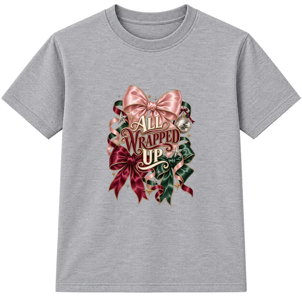 All Wrapped Up adult Christmas t-shirt - Heather Grey