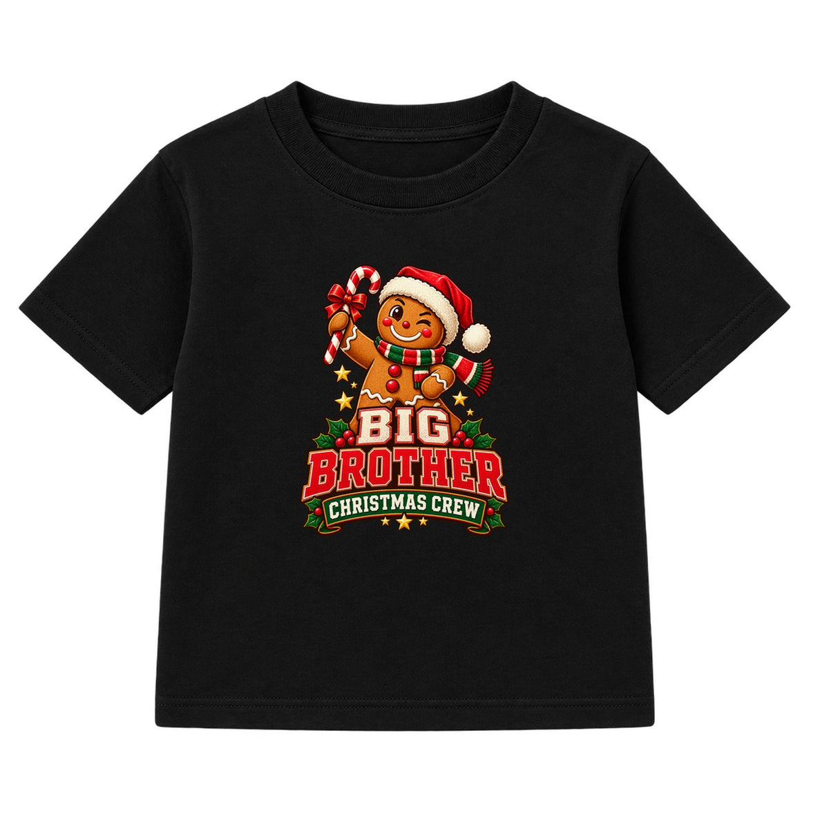 Big Brother Christmas Crew kids Christmas t-shirt - Black