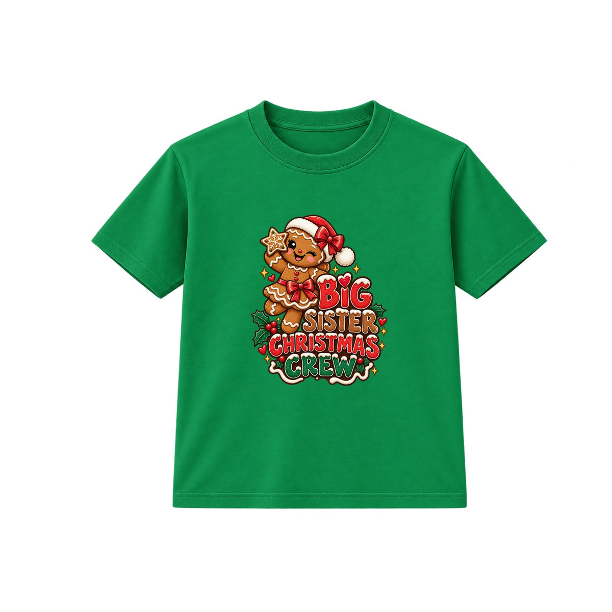 Big Sister Christmas Crew kids Christmas t-shirt - Green