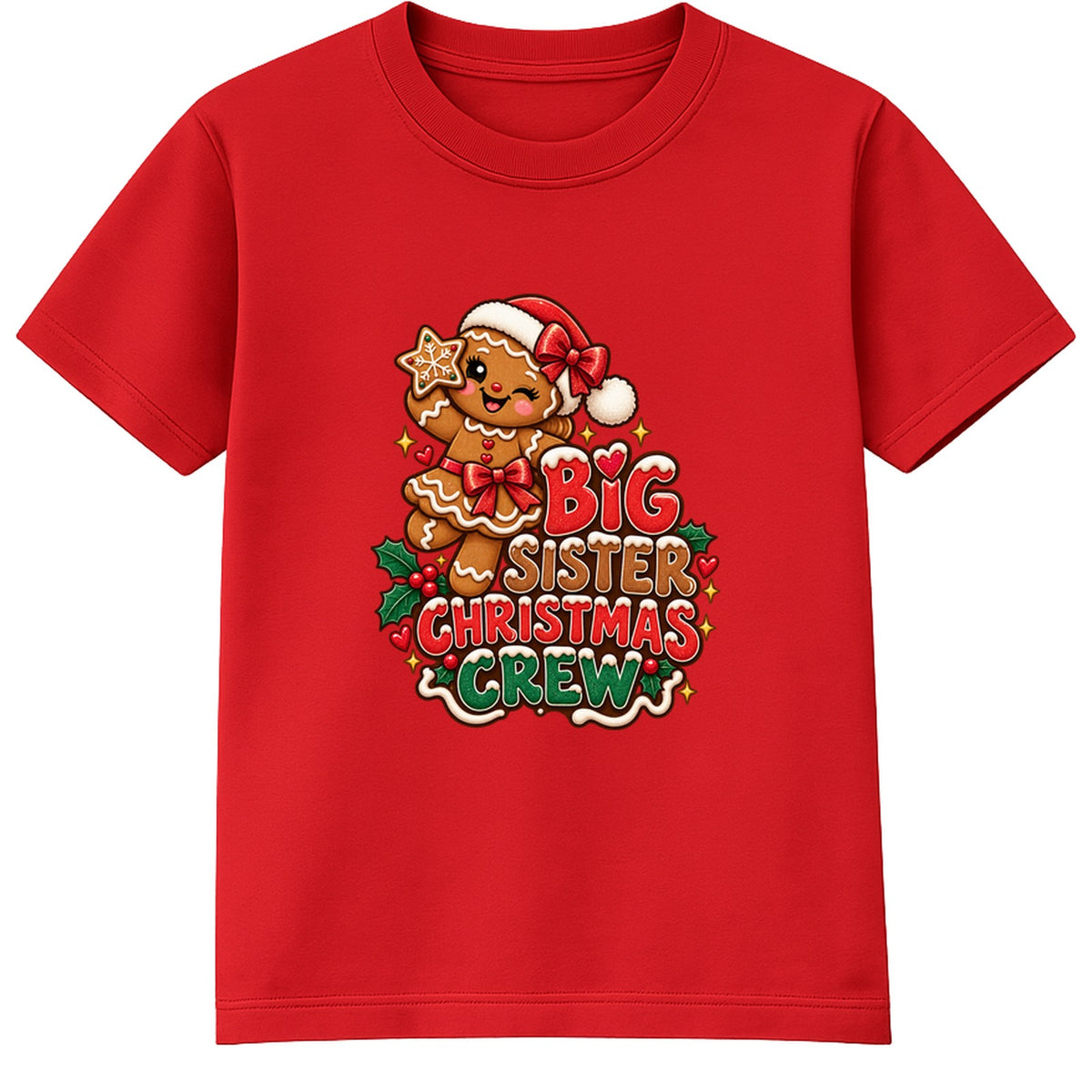 Big Sister Christmas Crew kids Christmas t-shirt - Red