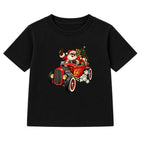 Santa Hot Rod adult Christmas t-shirt - Black