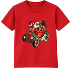 Santa Hot Rod adult Christmas t-shirt - Red