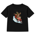 Reindeer Snowmobile kids Christmas t-shirt - Black