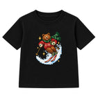 Skiing Christmas Bear kids Christmas t-shirt - Black