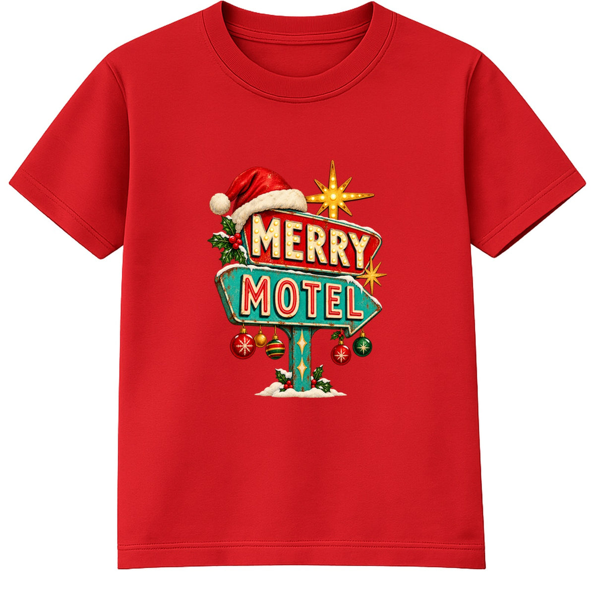 Merry Motel adult Christmas t-shirt - Red