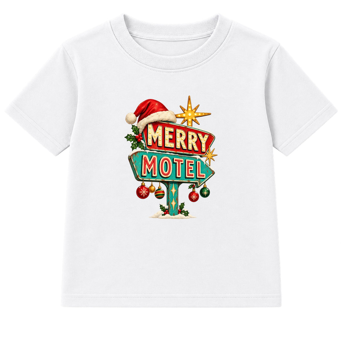 Merry Motel adult Christmas t-shirt - White