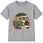 Retro Christmas Camper adult Christmas t-shirt - Heather Grey