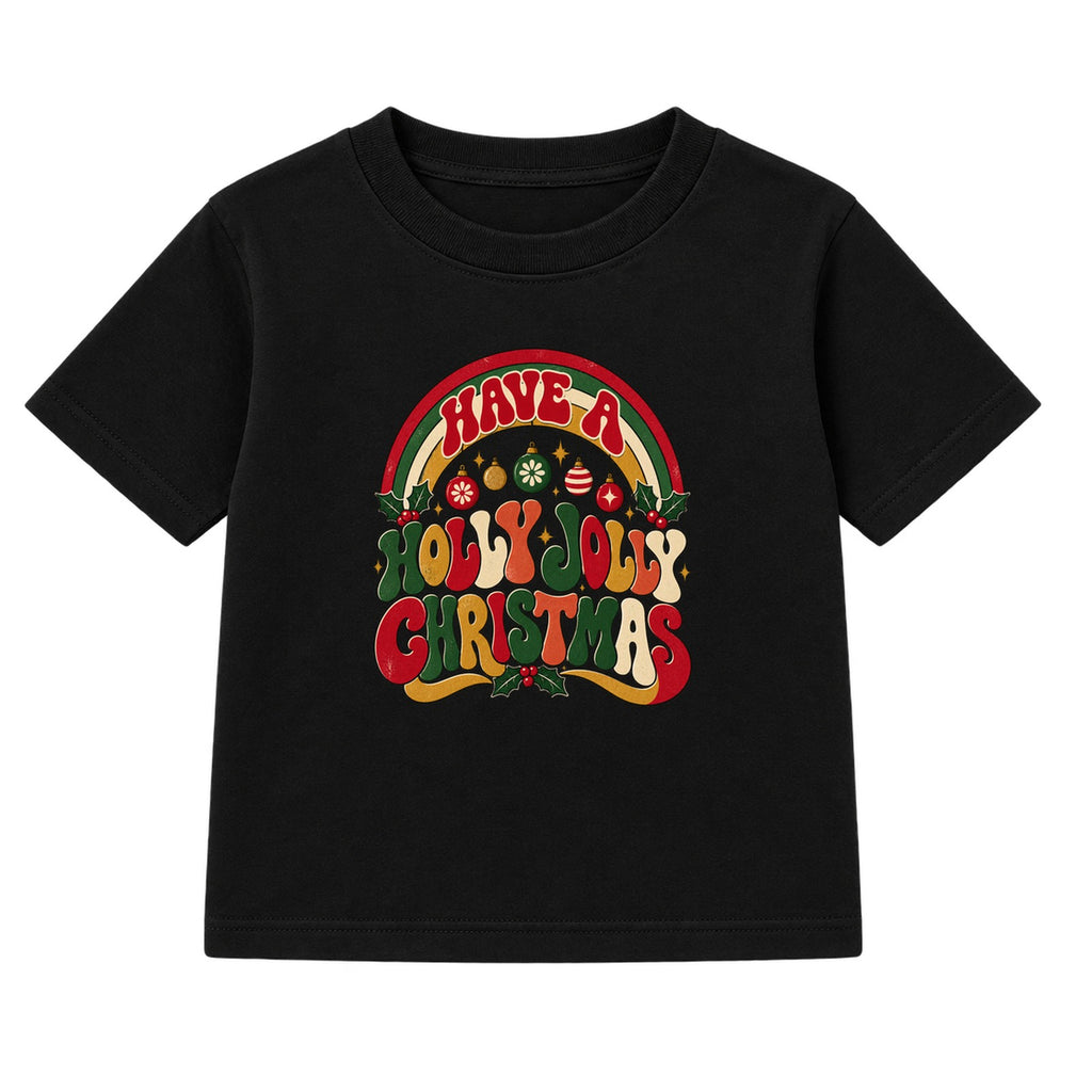 Holly Jolly Christmas adult Christmas t-shirt - Black