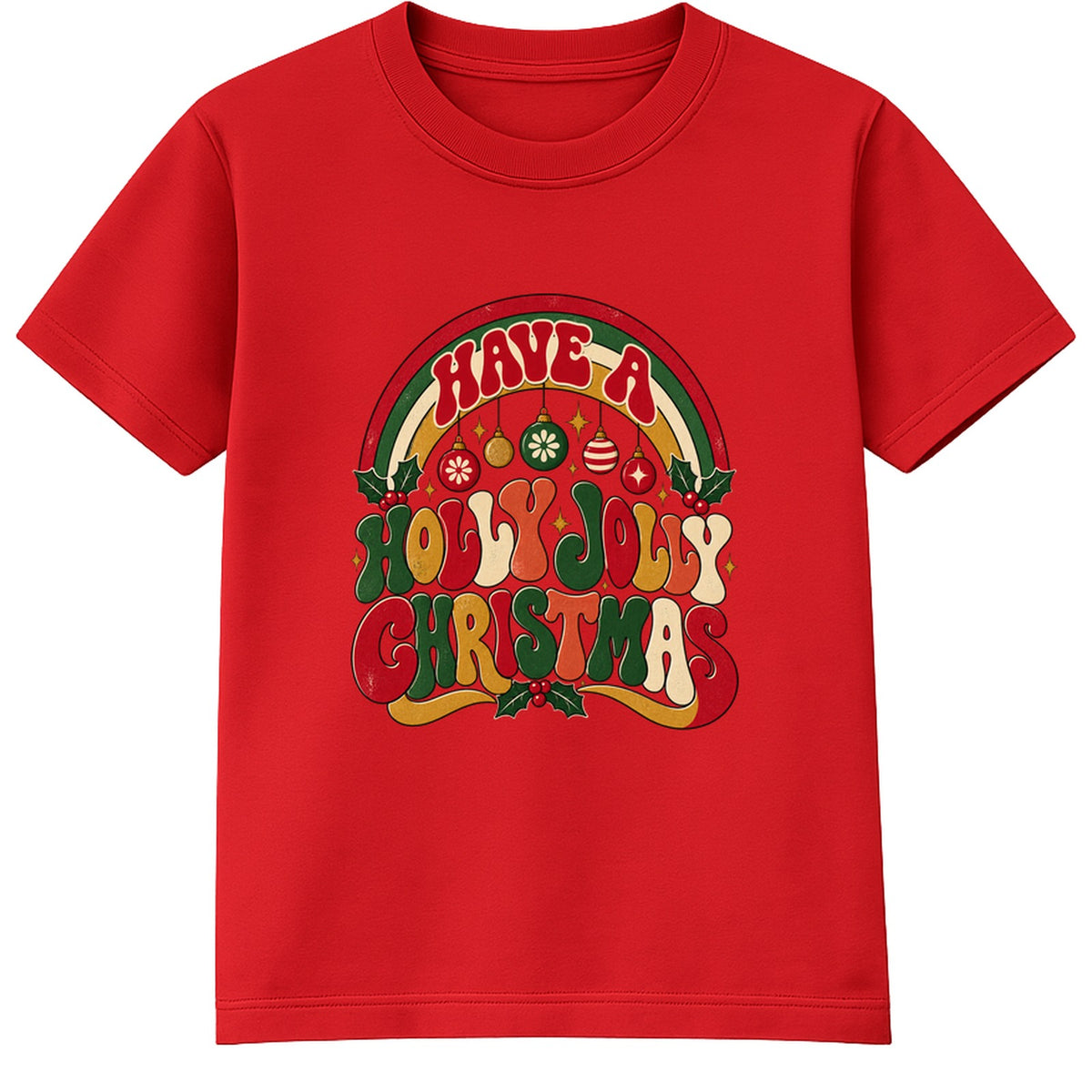 Holly Jolly Christmas adult Christmas t-shirt - Red
