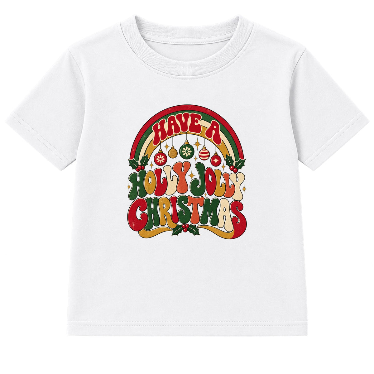 Holly Jolly Christmas adult Christmas t-shirt - White