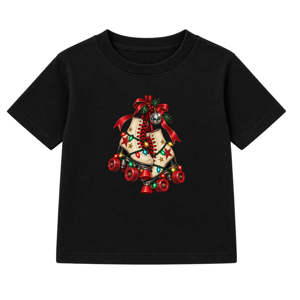 Christmas Roller Skates adult Christmas t-shirt - Black