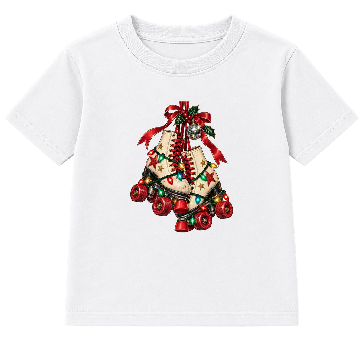 Christmas Roller Skates adult Christmas t-shirt - White