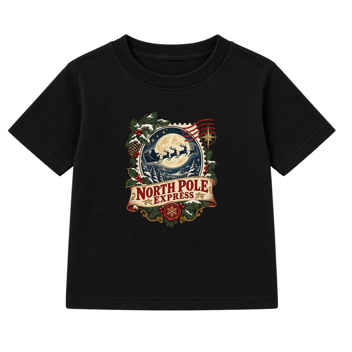North Pole Express adult Christmas t-shirt - Black