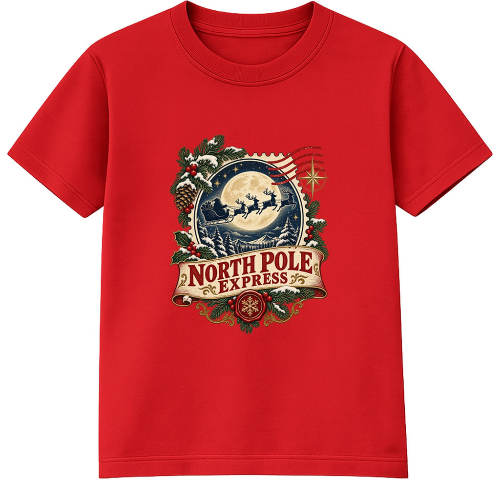 North Pole Express adult Christmas t-shirt - Red