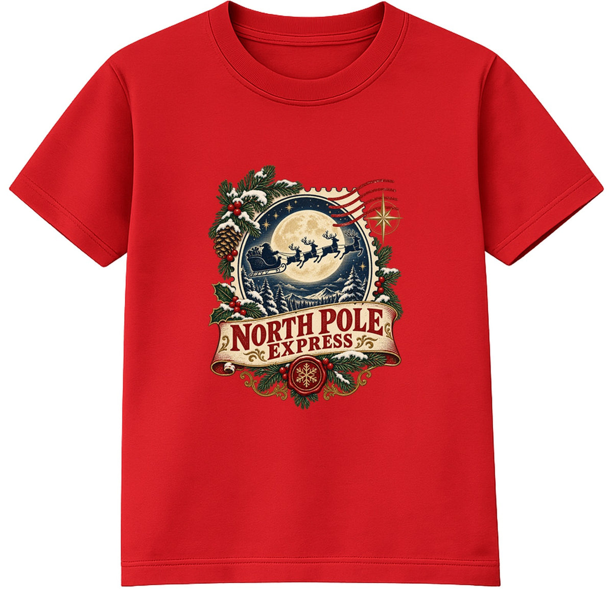 North Pole Express adult Christmas t-shirt - Red