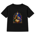 Stained Glass Nativity adult Christmas t-shirt - Black