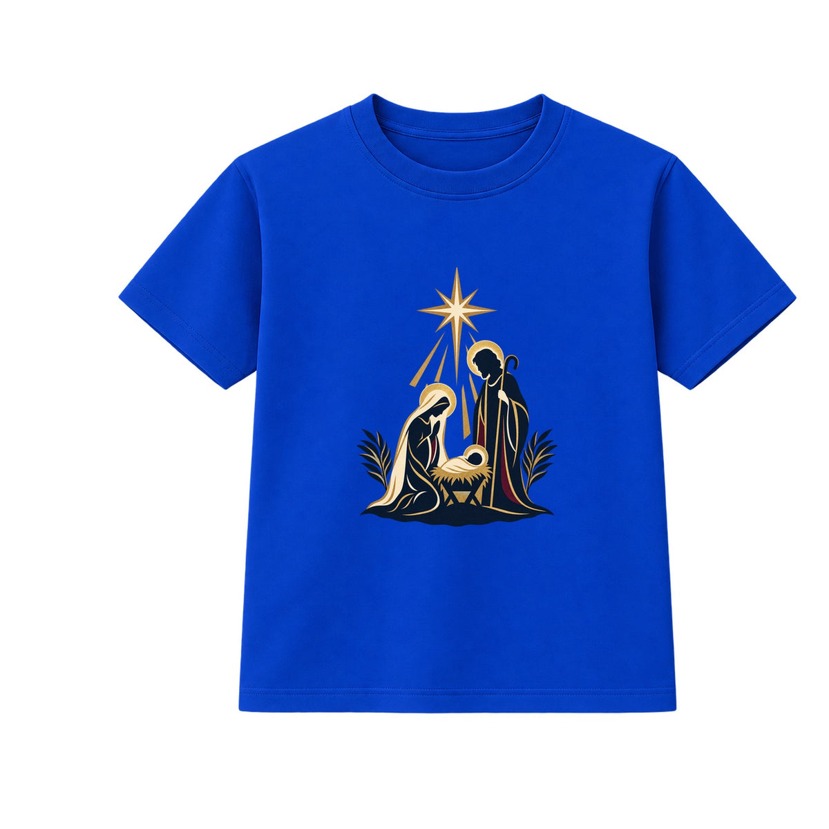 Nativity Silhouette adult Christmas t-shirt - Blue