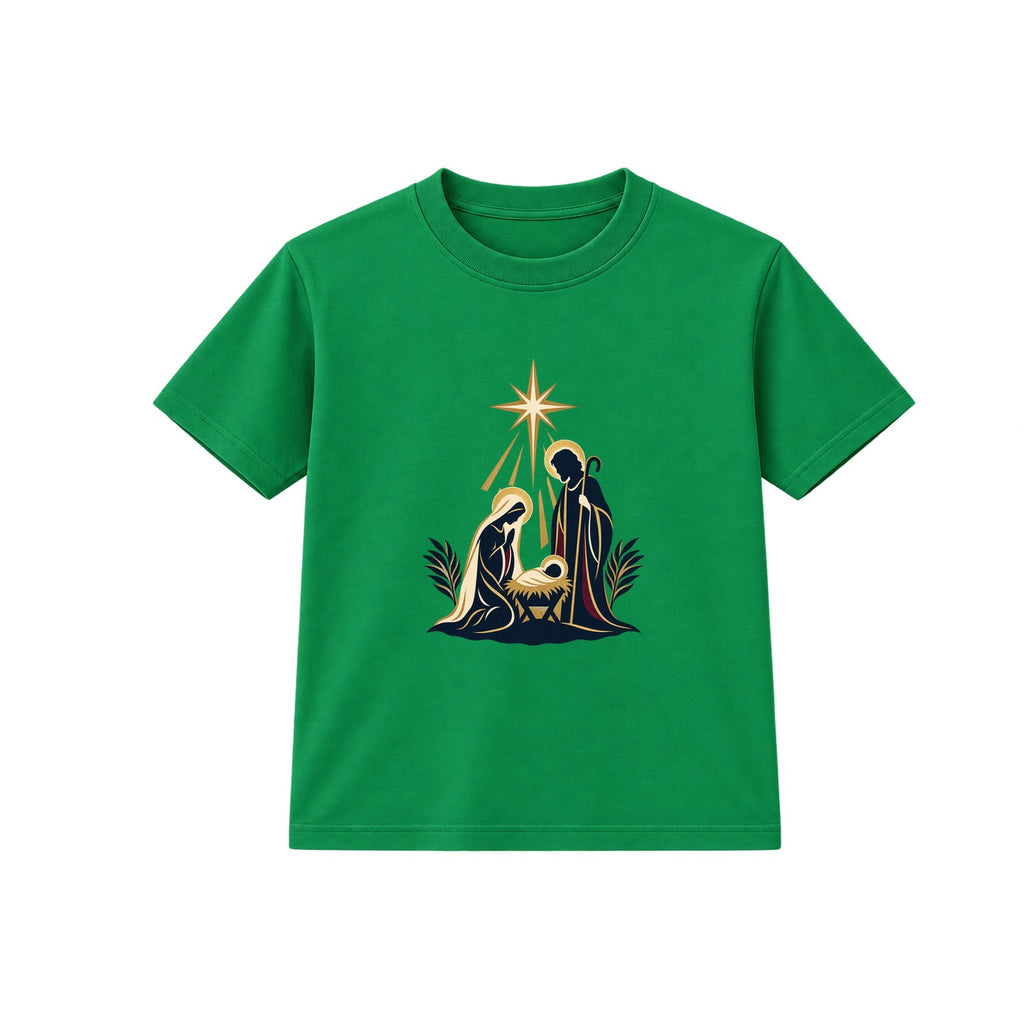 Nativity Silhouette adult Christmas t-shirt - Green