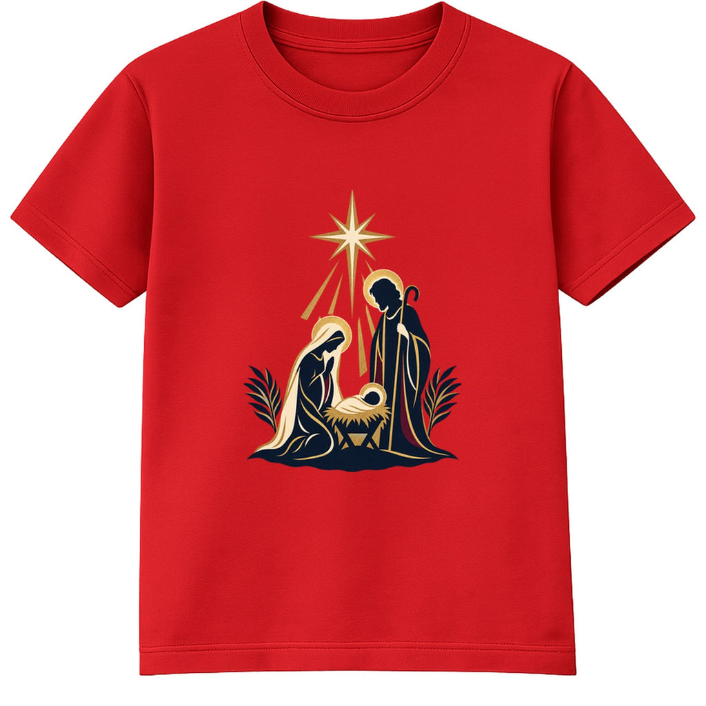 Nativity Silhouette adult Christmas t-shirt - Red