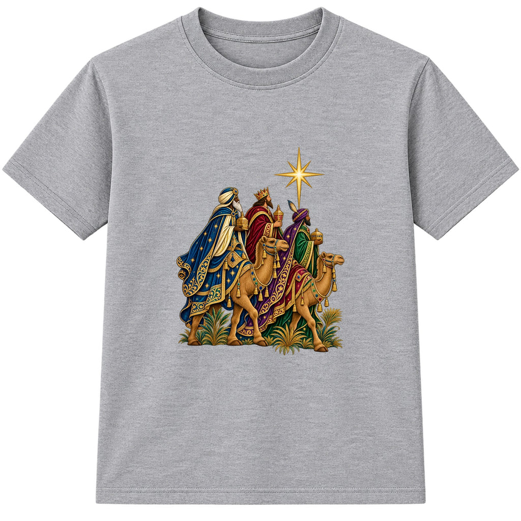 Three Wise Men adult Christmas t-shirt - Heather Grey