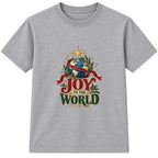 Joy To The World adult Christmas t-shirt - Heather Grey