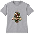 Faith Hope Love adult Christmas t-shirt - Heather Grey