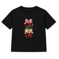 Christmas Bow Stack adult Christmas t-shirt - Black
