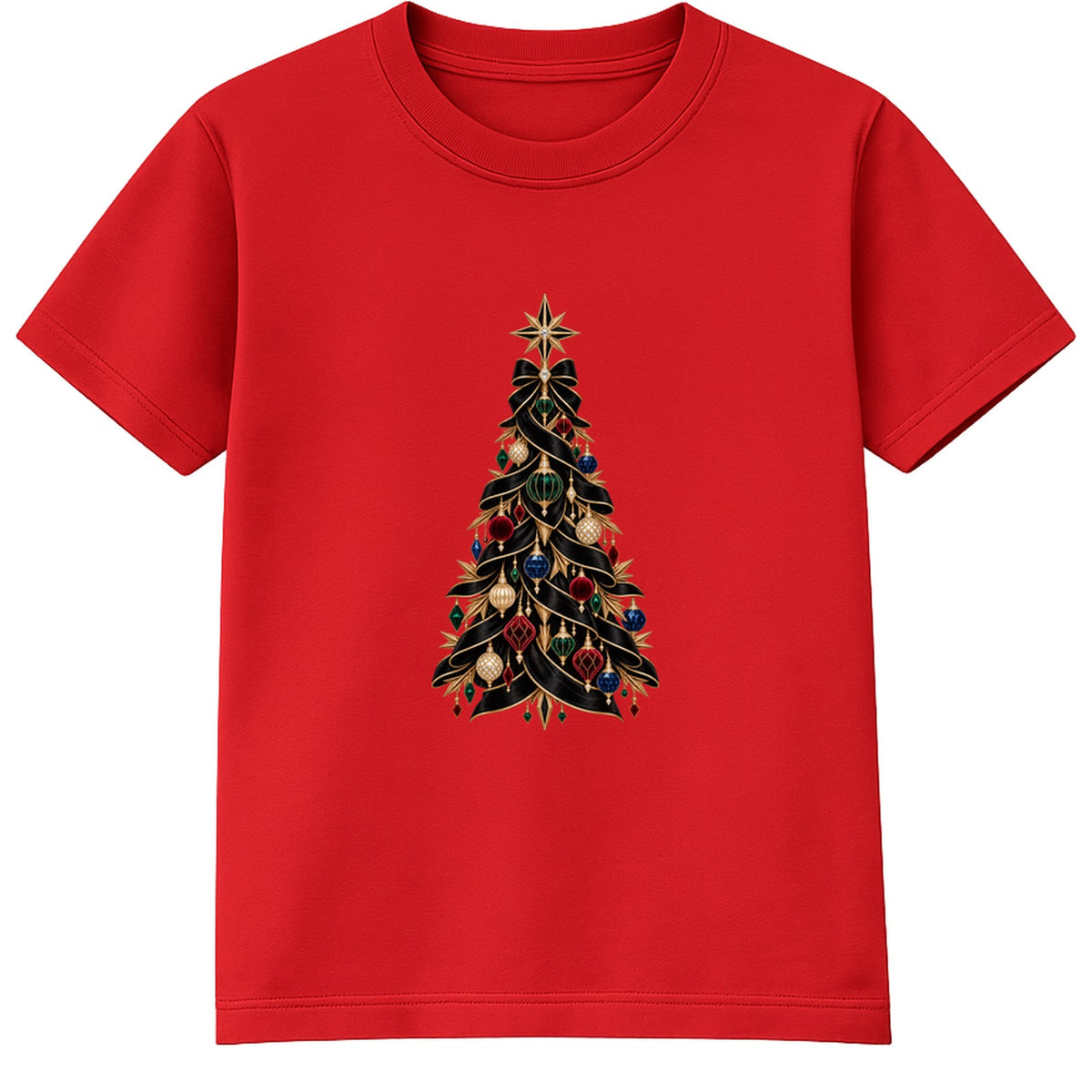 Art Deco Tree adult Christmas t-shirt - Red