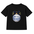 Blue Toile Bauble adult Christmas t-shirt - Black