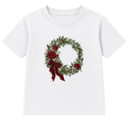 Burgundy Rose Wreath adult Christmas t-shirt - White