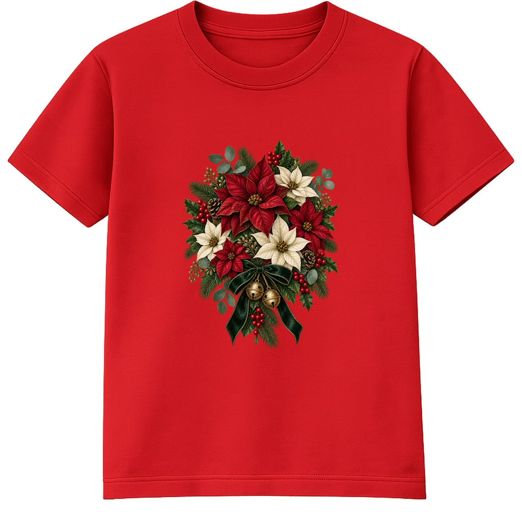 Poinsettia Bouquet adult Christmas t-shirt - Red