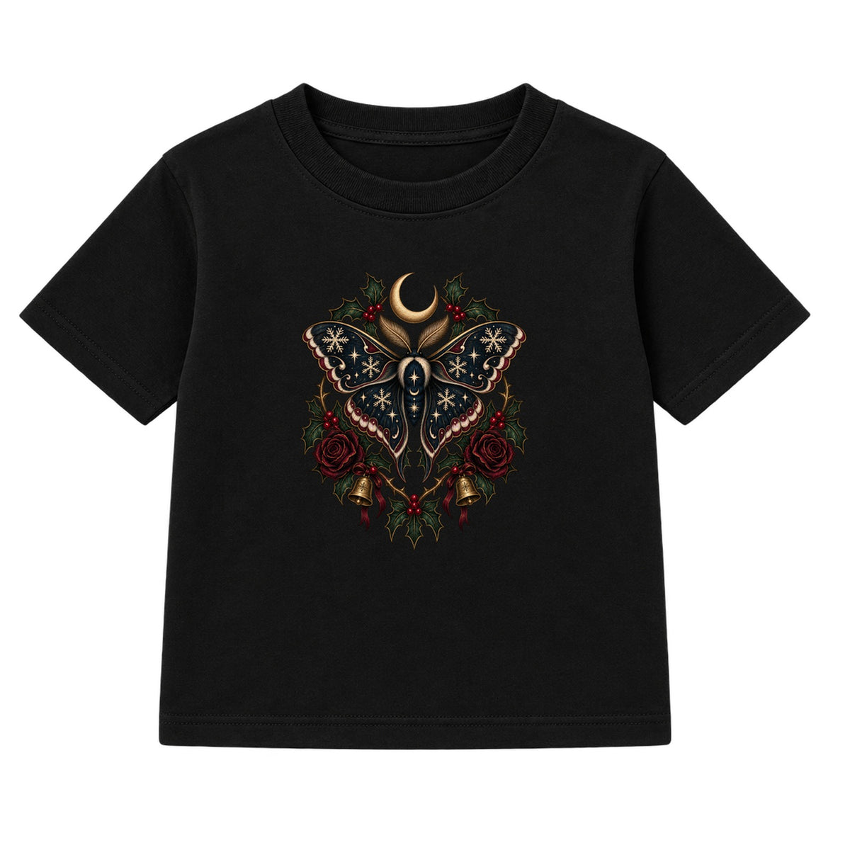 Gothic Christmas Moth adult Christmas t-shirt - Black