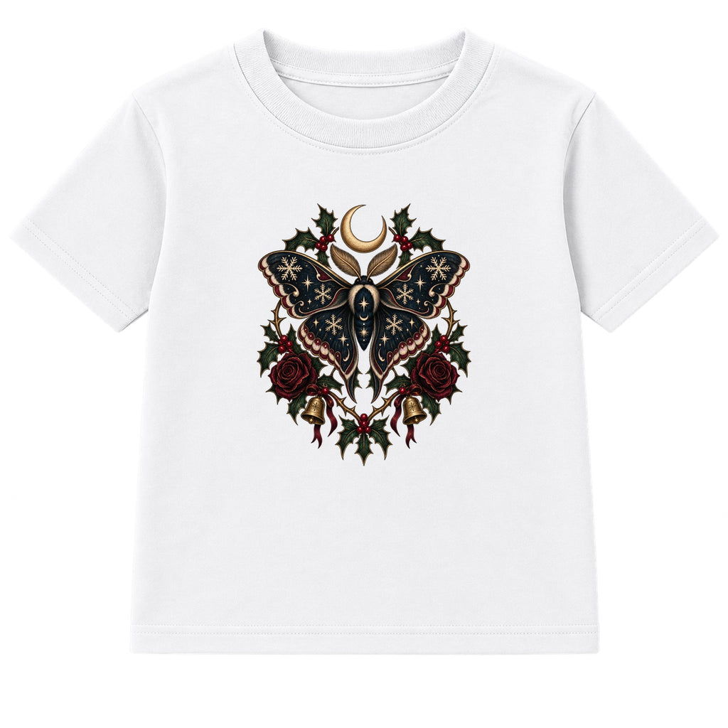 Gothic Christmas Moth adult Christmas t-shirt - White
