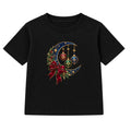 Celestial Christmas Moon adult Christmas t-shirt - Black