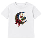 Celestial Christmas Moon adult Christmas t-shirt - White