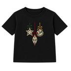Botanical Baubles adult Christmas t-shirt - Black