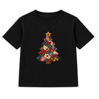 Patchwork Quilt Tree kids Christmas t-shirt - Black