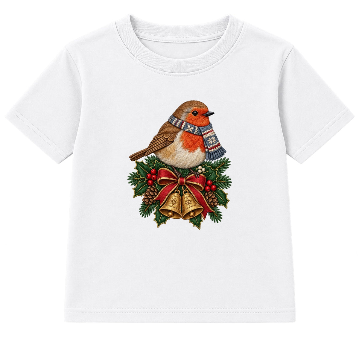 Christmas Robin adult Christmas t-shirt - White