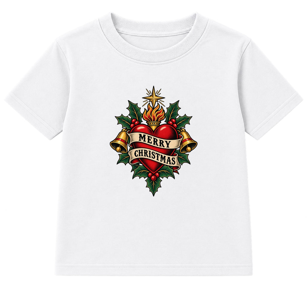 Merry Christmas Heart adult Christmas t-shirt - White