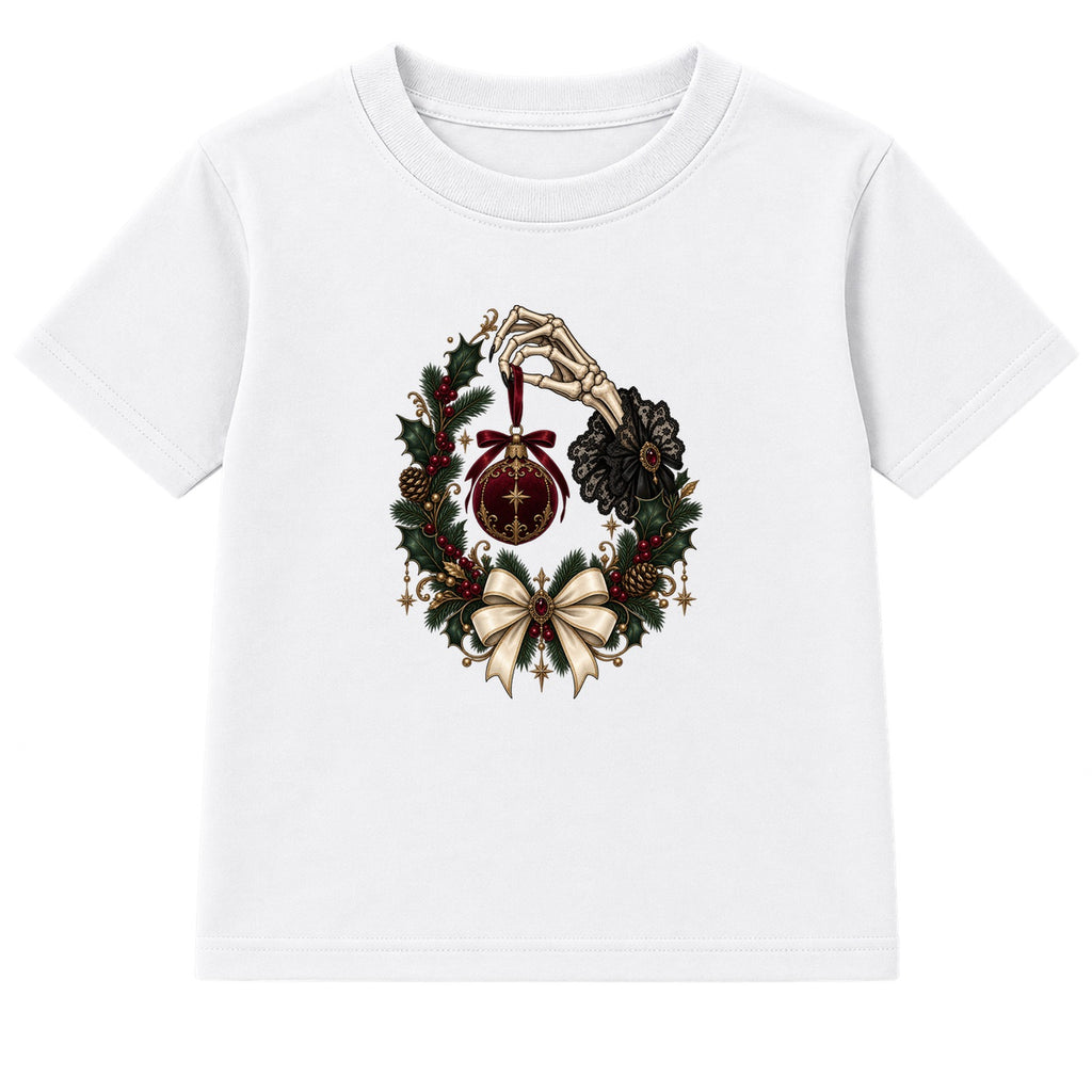 Skeleton Hand Bauble adult Christmas t-shirt - White