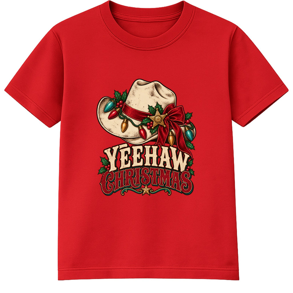 Yeehaw Christmas adult Christmas t-shirt - Red