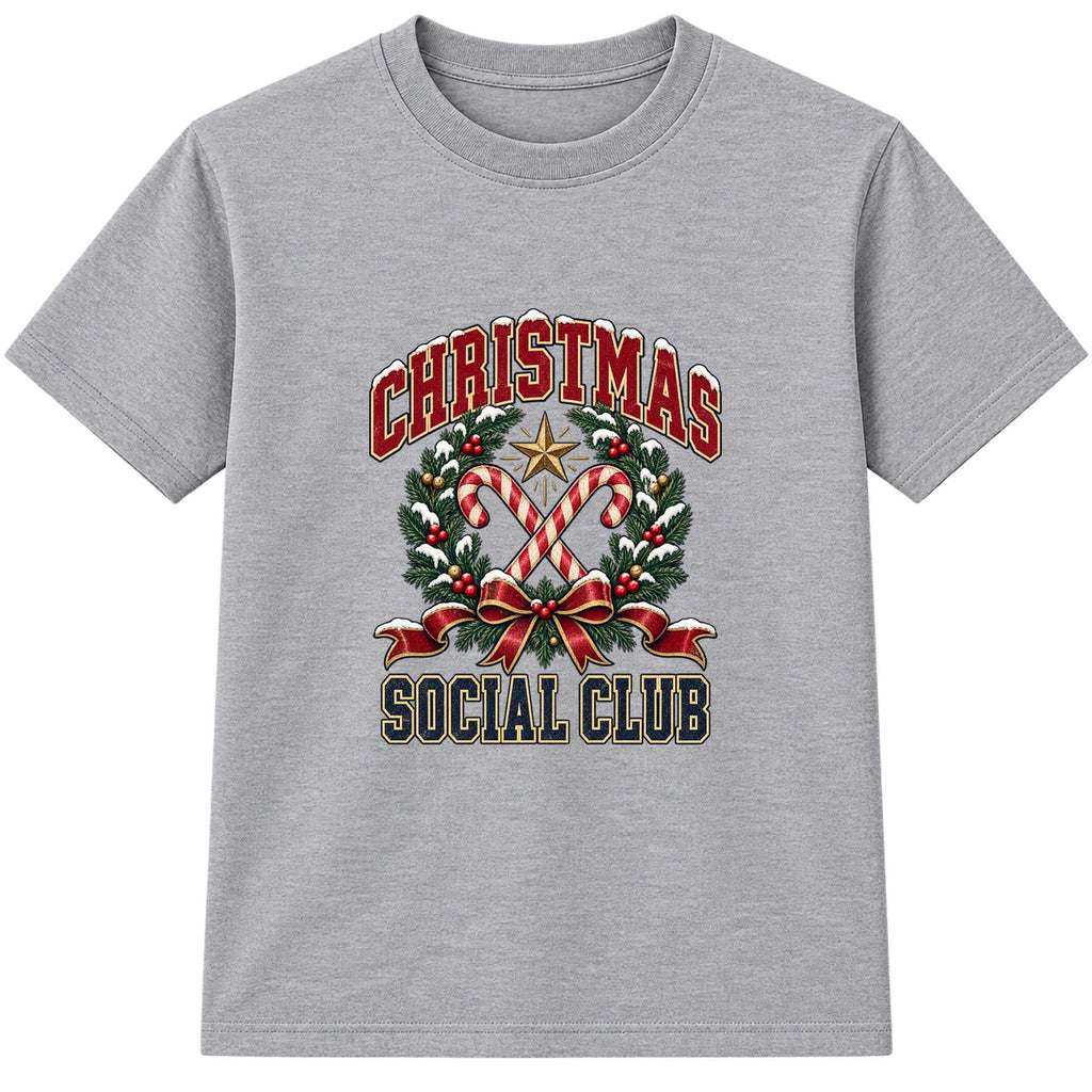 Christmas Social Club adult Christmas t-shirt - Heather Grey