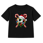 Santa Hat Football kids Christmas t-shirt - Black