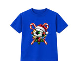 Santa Hat Football kids Christmas t-shirt - Blue
