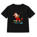 Fishing Santa adult Christmas t-shirt - Black